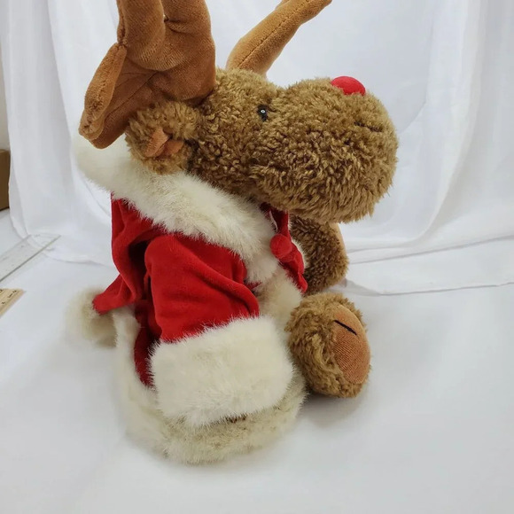 Boyds Bears "Irwin Mooseltoe" #917296 Christmas moose Santa w/Coat 12" Plush - Picture 10 of 14